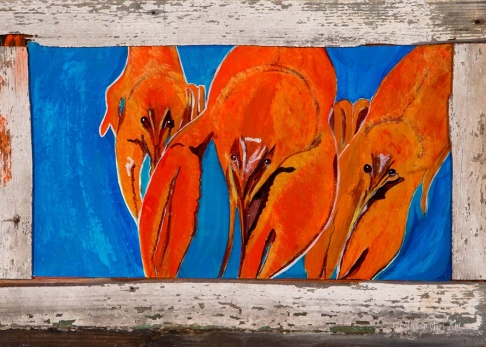 Waiting for Dinner by Nancy Wolfe Kimberly | The original was acrylic paint on wood. Framed in reclaimed wood. Sealed with Golden Varnish. Waiting for Dinner